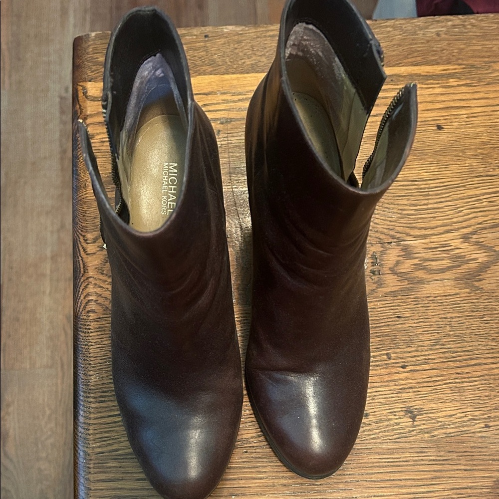 Michael Kors Brown Leather Ankle Boots - Picture 8 of 9